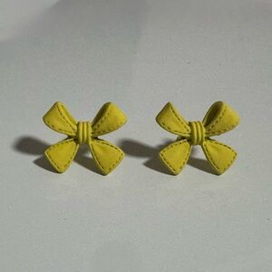 Yellow Bow Stud Earrings
